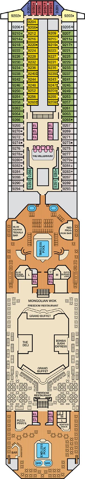 Deck 9 - Lido plan