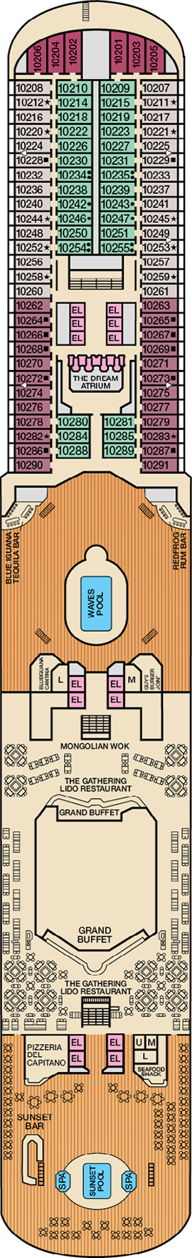 Deck 10 - Lido plan