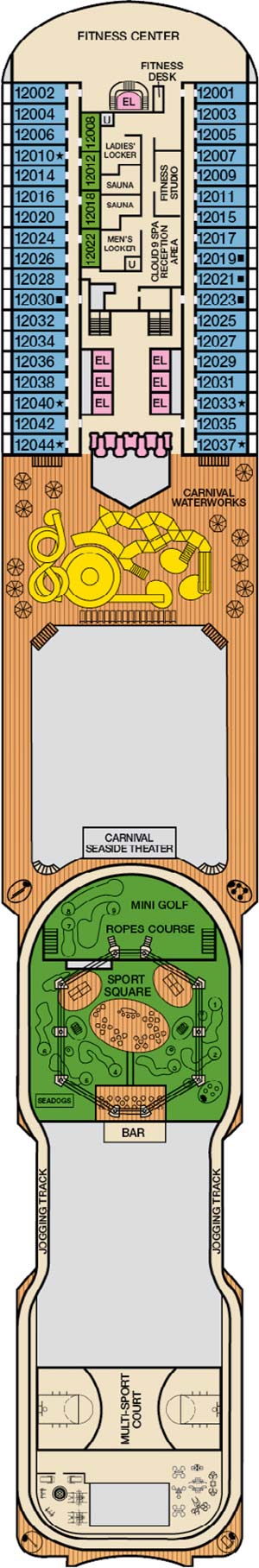Deck 12 - Spa plan