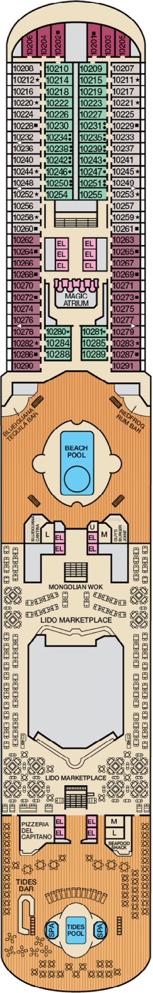 Deck 10 - Lido plan