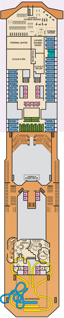 Deck 10 - Spa plan