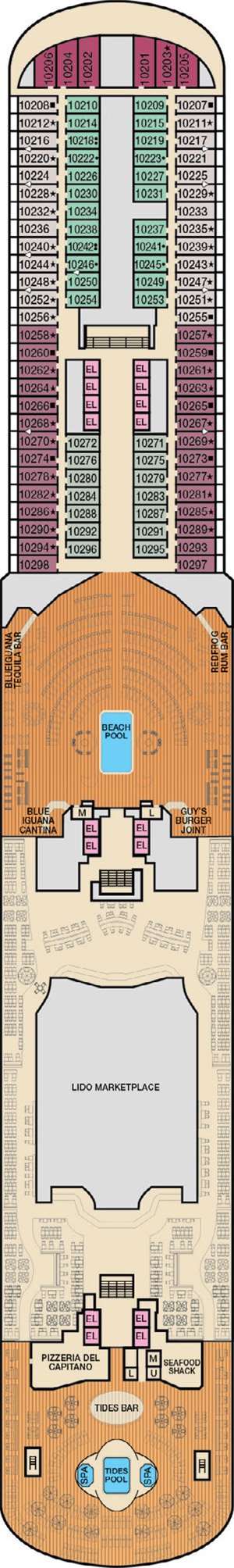 Deck 10 - Lido plan