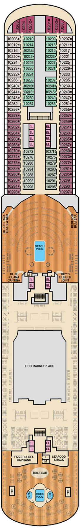 Deck 10 - Lido plan