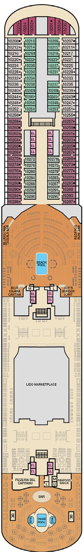 Deck 10 - Lido plan