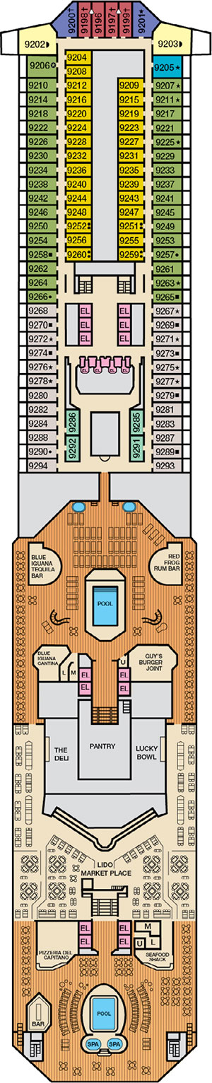 Deck 9 - Lido plan