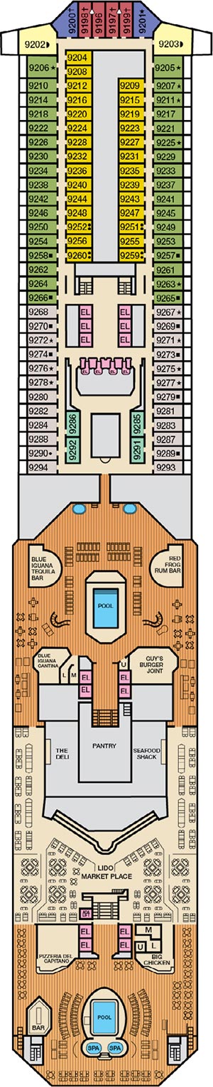 Deck 9 - Lido plan