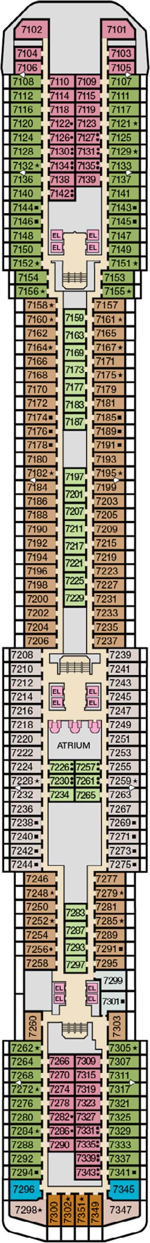 Deck 7 - Verandah plan