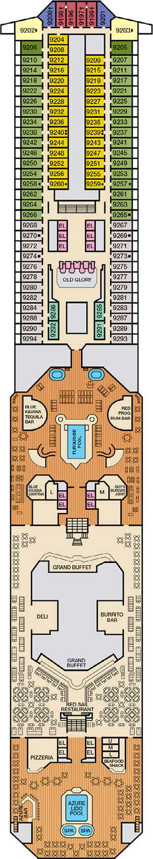 Deck 9 - Lido plan