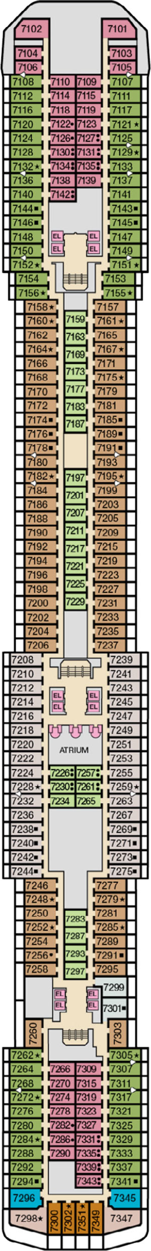 Deck 7 - Verandah plan