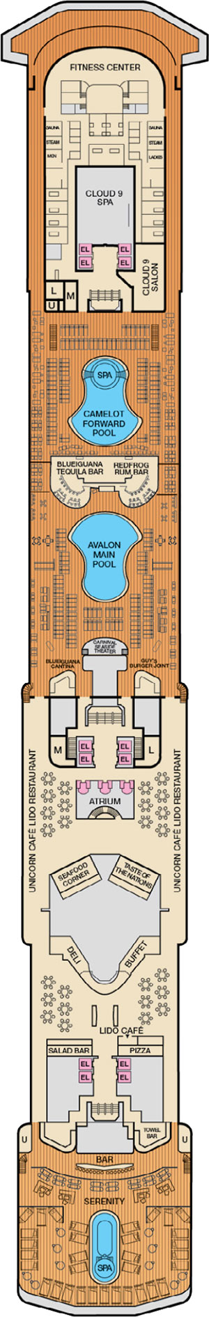 Deck 9 - Lido plan