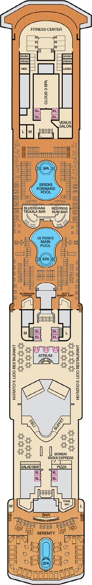 Deck 9 - Lido plan