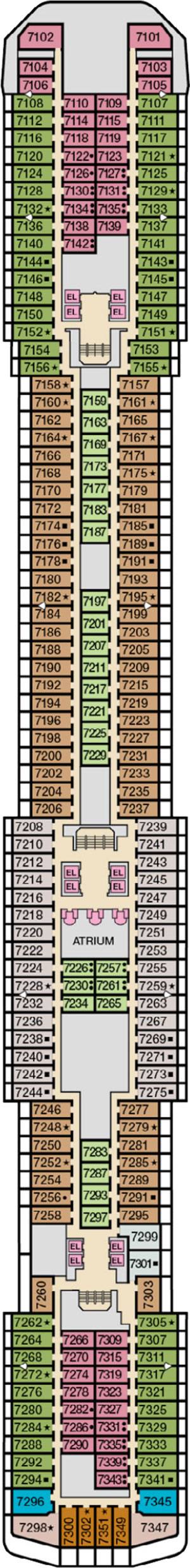 Deck 7 - Verandah plan