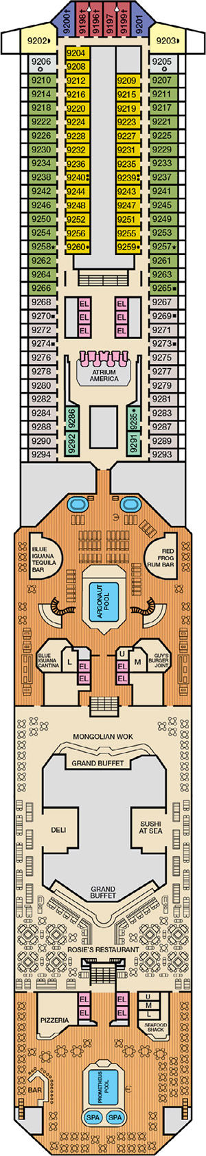 Deck 9 - Lido plan