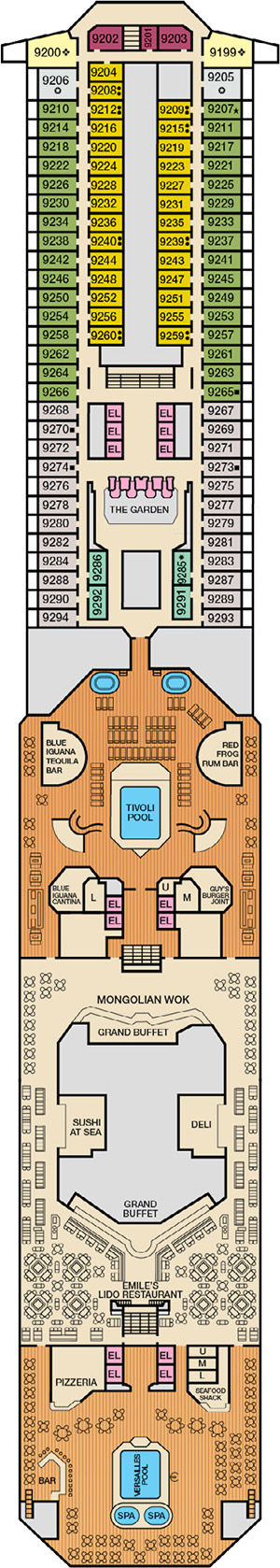 Deck 9 - Lido plan