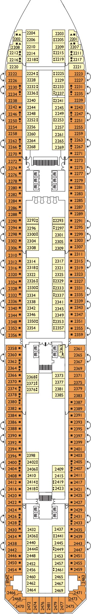 Deck 2 - Cassiopea Deck plan