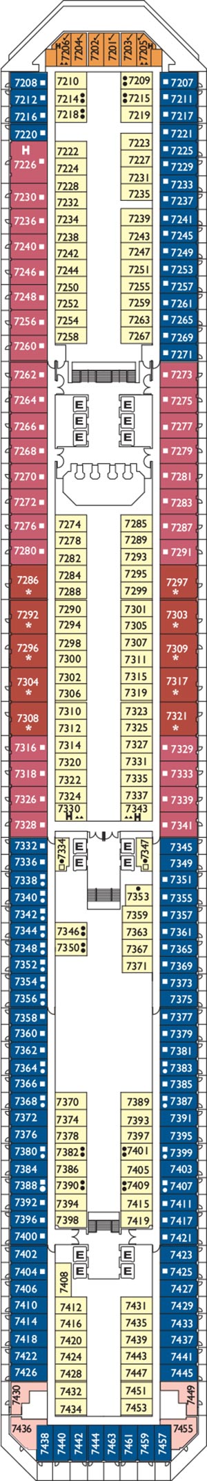 Deck 7 - Acquarius Deck plan