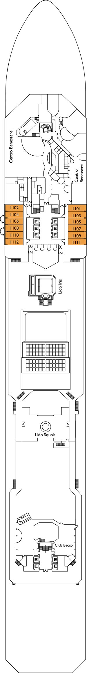 Deck 11 - Virgo Deck plan