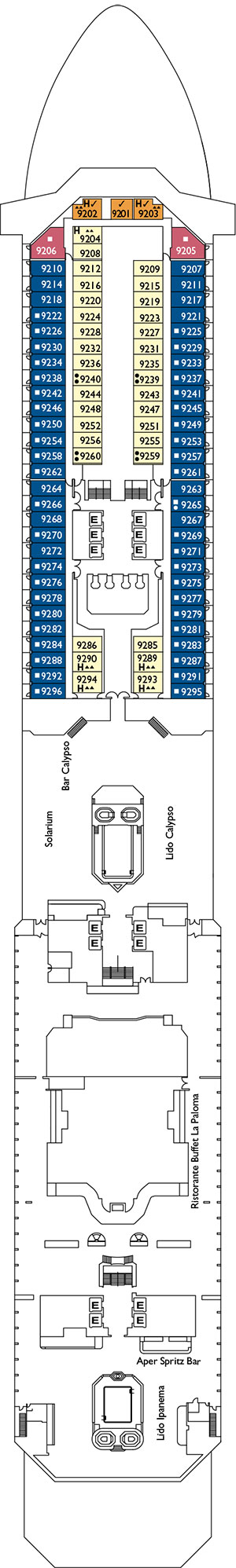 Azzurro Deck 9 plan