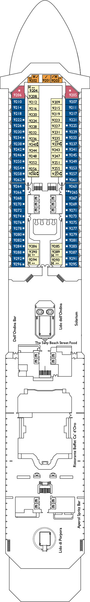 Villa Borghese Deck 9 plan