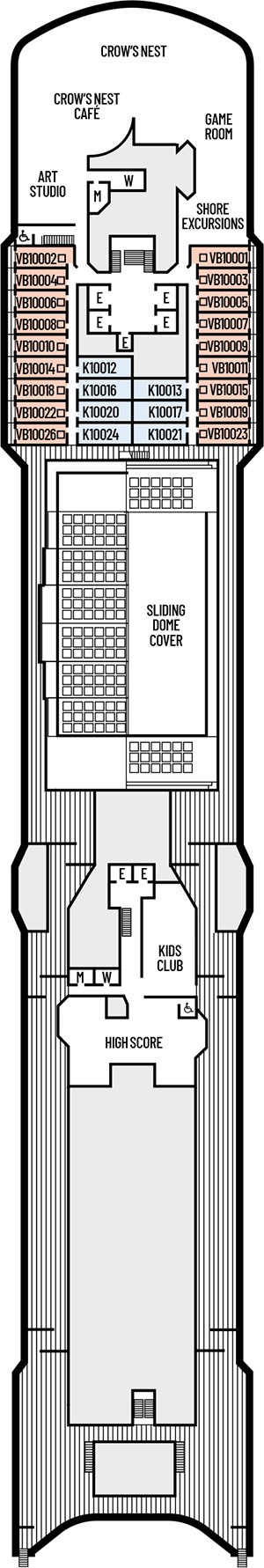 Deck 10 - Observation Deck plan