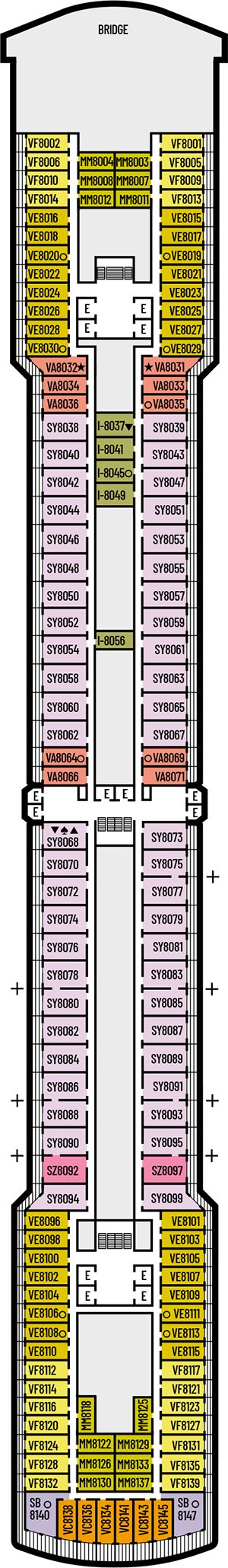 Deck 8 - Navigation Deck plan