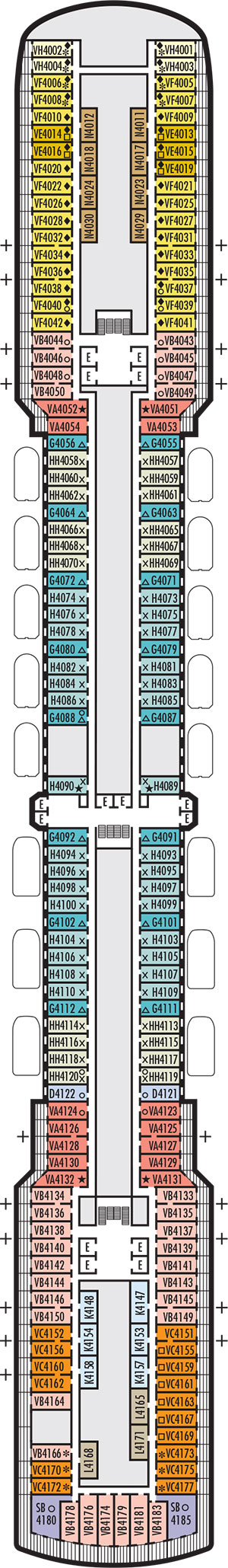 Deck 4 - Upper Prom Deck plan