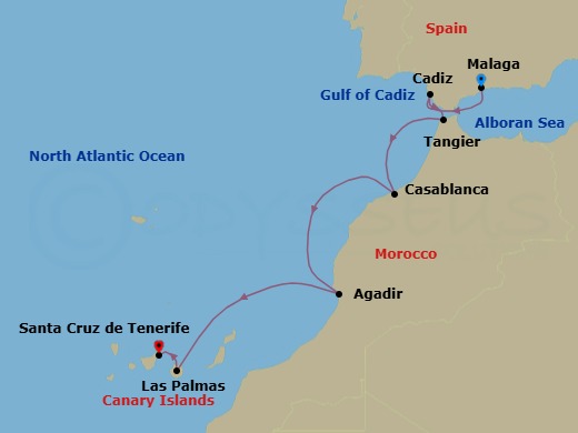 Moroccan Magic, Spanish Sizzle Route Map