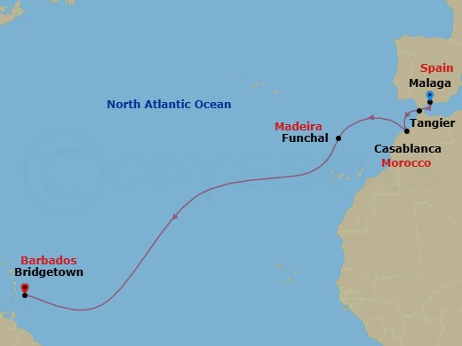 Ocean Crossing Route Map