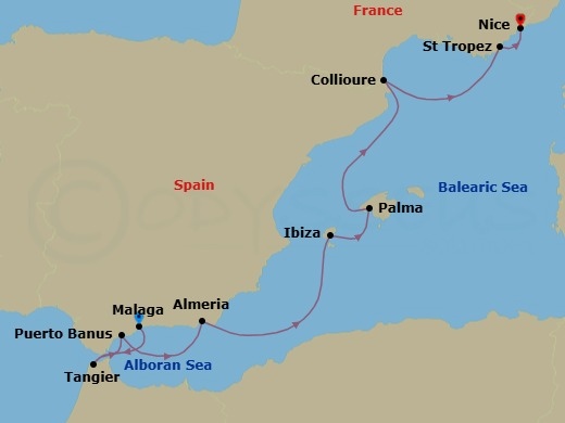 Malaga To Nice Route Map