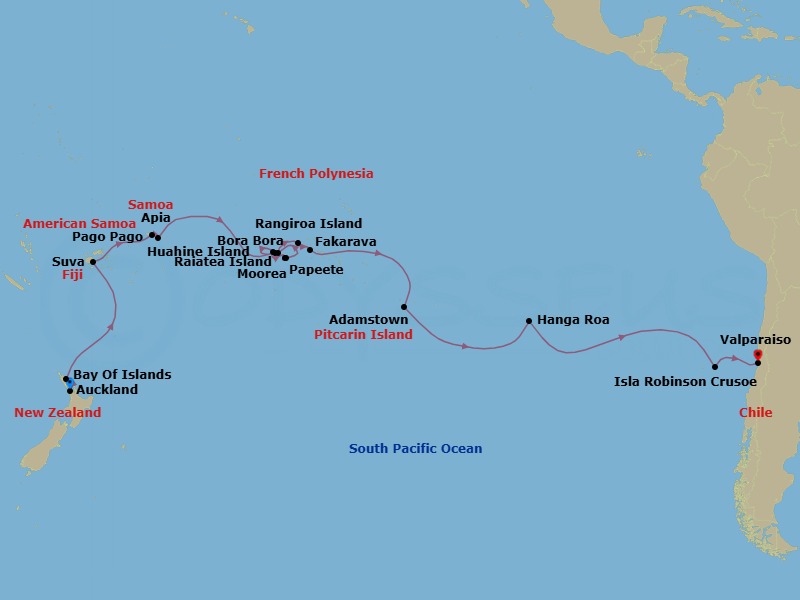 South Pacific Route Map