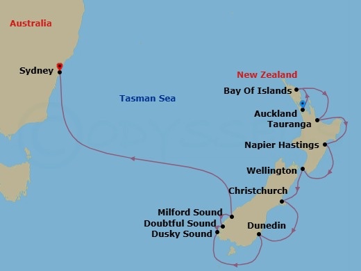 11 Night Best Of New Zealand Route Map