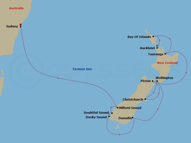 11 Night Best Of New Zealand Route Map