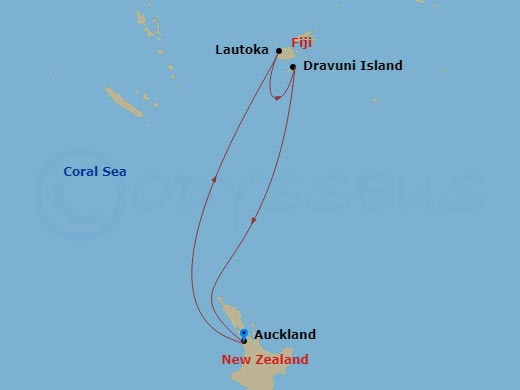 9-Day Fiji Route Map