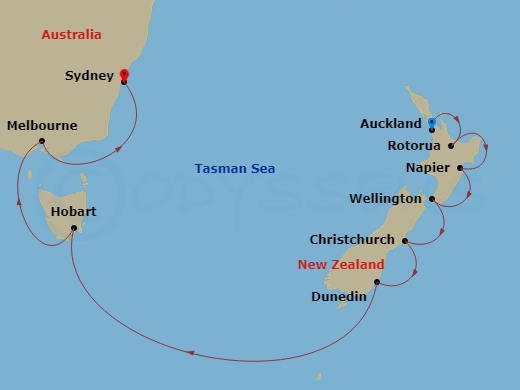 Australia & New Zealand Route Map
