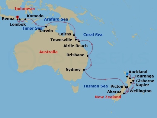 Tasman To Timor Route Map