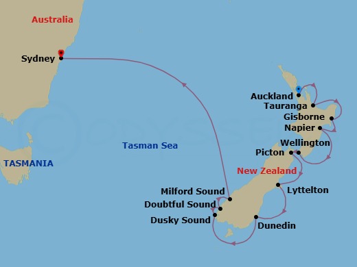 Tasman Passage Route Map