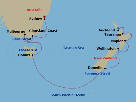 Australia & New Zealand Route Map
