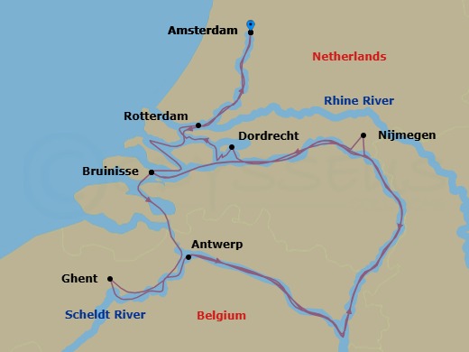 7 Night Tulip Time Route Map