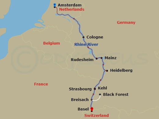 Tim Vine On The Rhine, Where Laughter Flows As Freely As The River Route Map