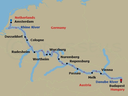 14 Night Magnificent Europe Route Map