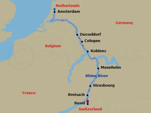 Christmas Markets On The Rhine Route Map