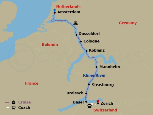 Christmas Markets On The Rhine Route Map
