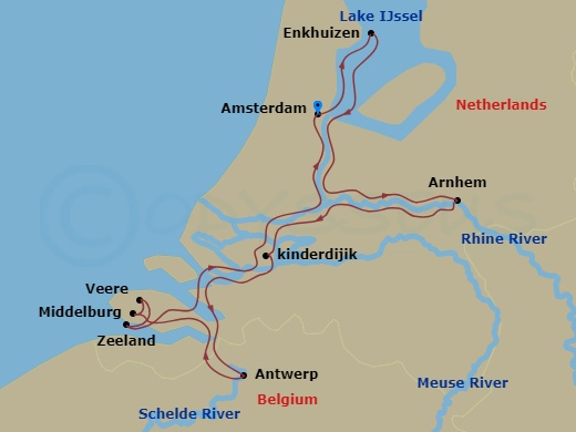 Tulips & Windmills Route Map