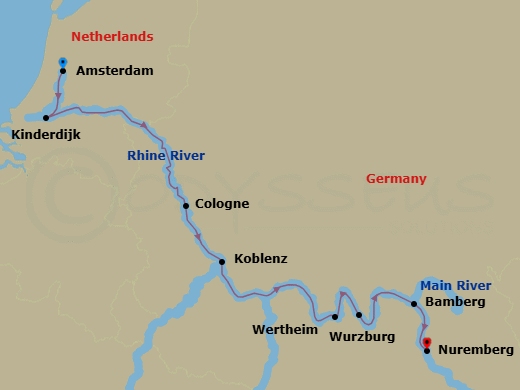 Castles, Vineyards & Villages Route Map