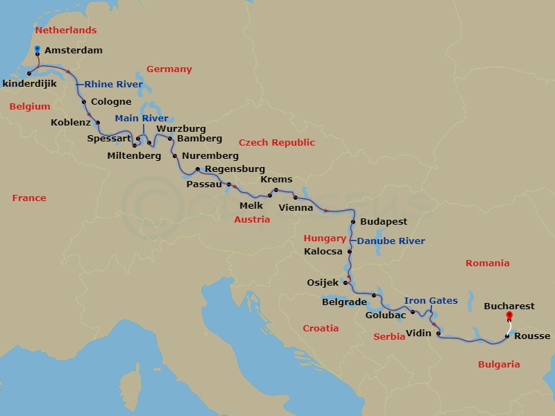 European Sojourn Route Map