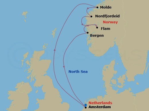 Norwegian Fjords Route Map