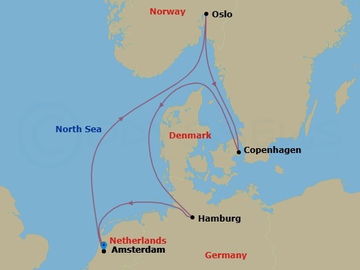 Scandinavia & Hamburg Route Map