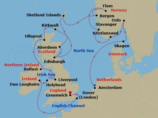 British Isles & Viking Shores Route Map