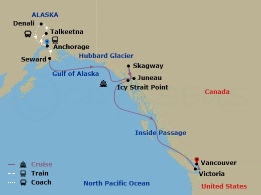 9N Destination Denali Ct 11B Route Map