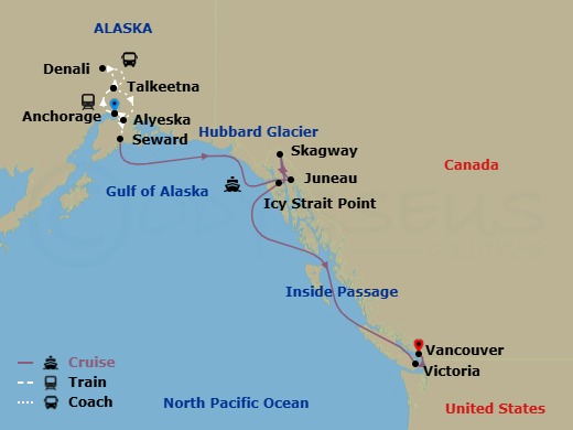 10N Alaska Wildlife Explorer Ct 1B Route Map